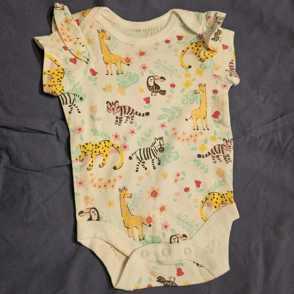 Member's Mark White Safari Adventure Kids Bodysuit, NB
